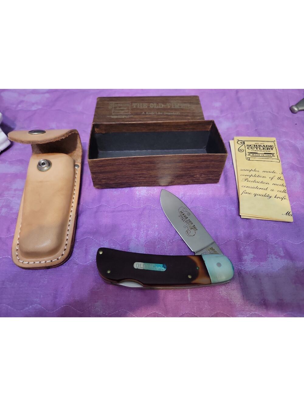 Rare Schrade USA Old Timer 51OT Big Large Sunfish Knife Sheath 510t Box See Issu